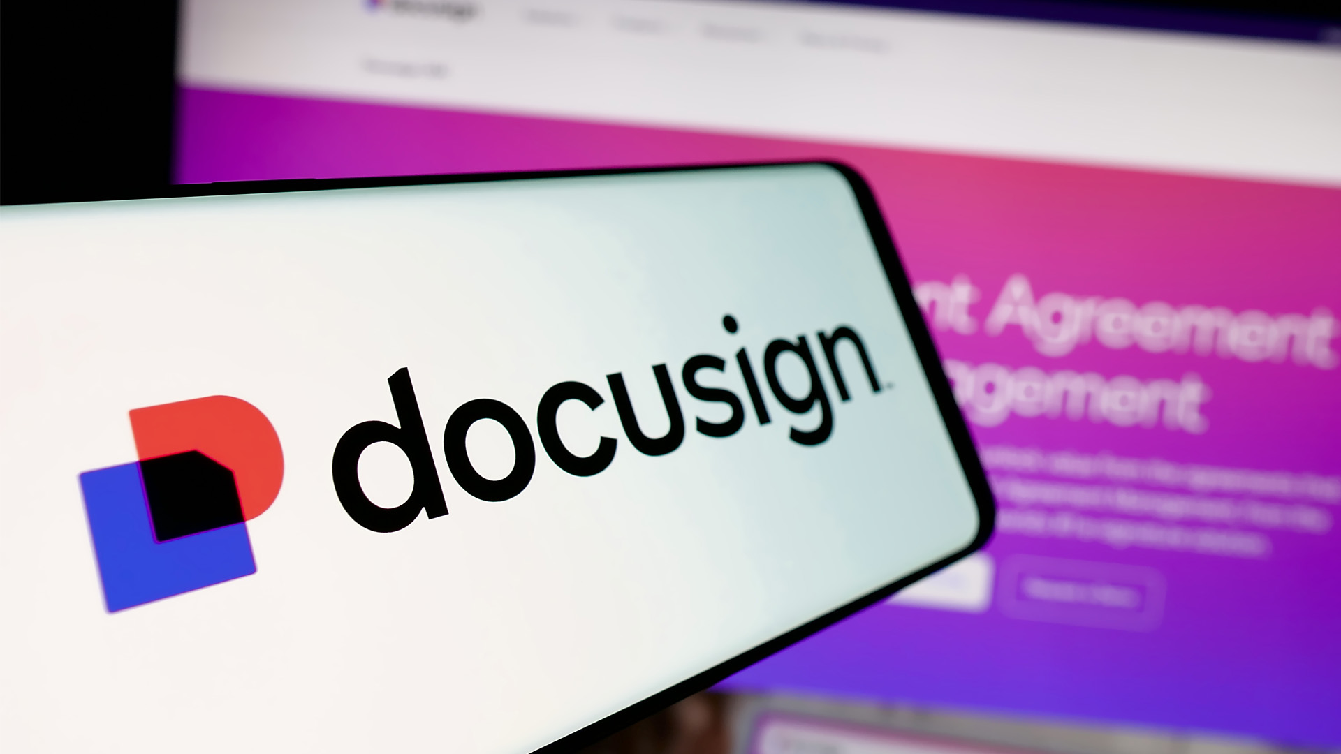 Docusign logo on a smart phone