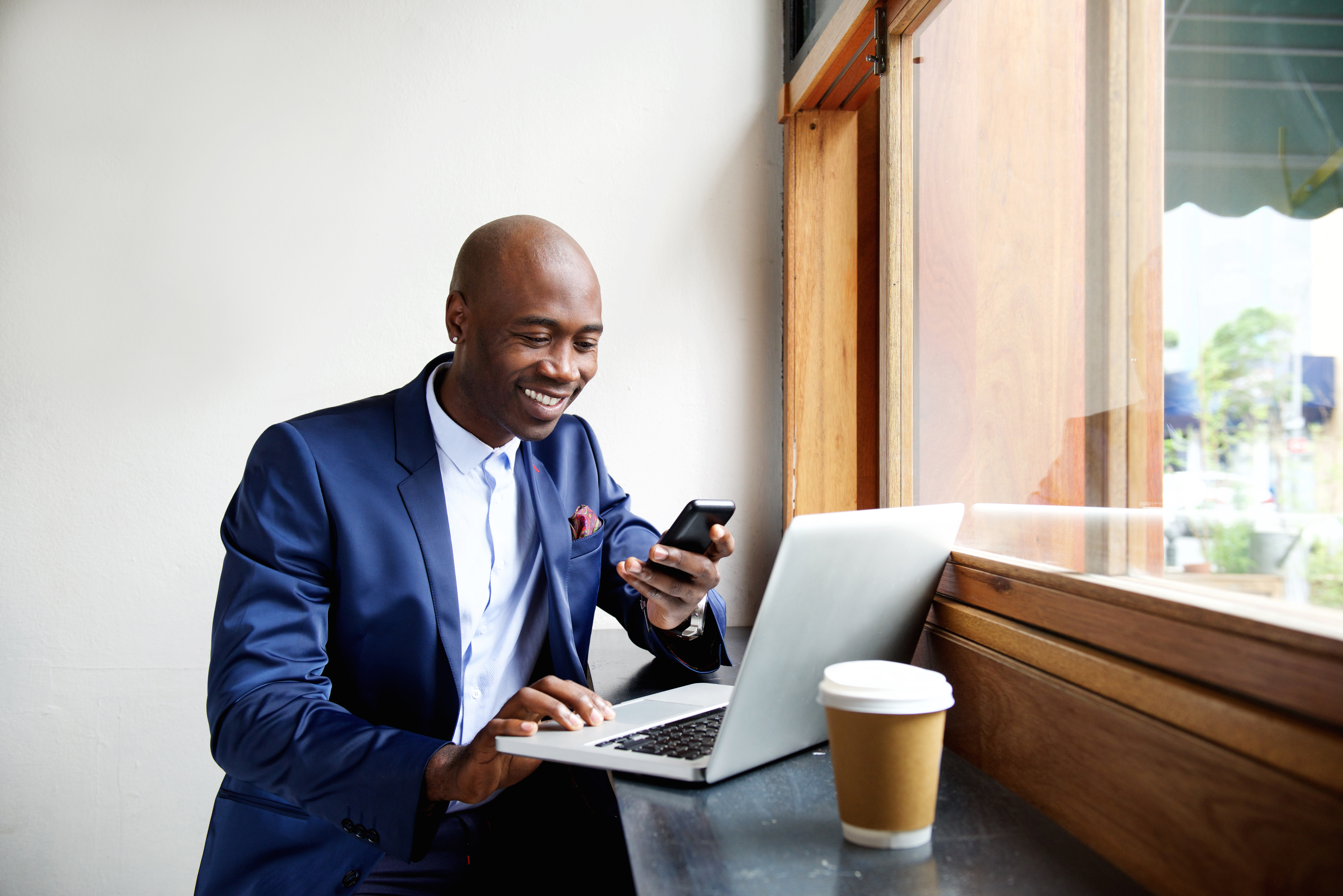 man working on laptop
