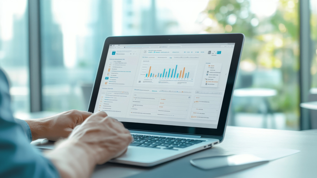 Person using laptop to create interactive charts