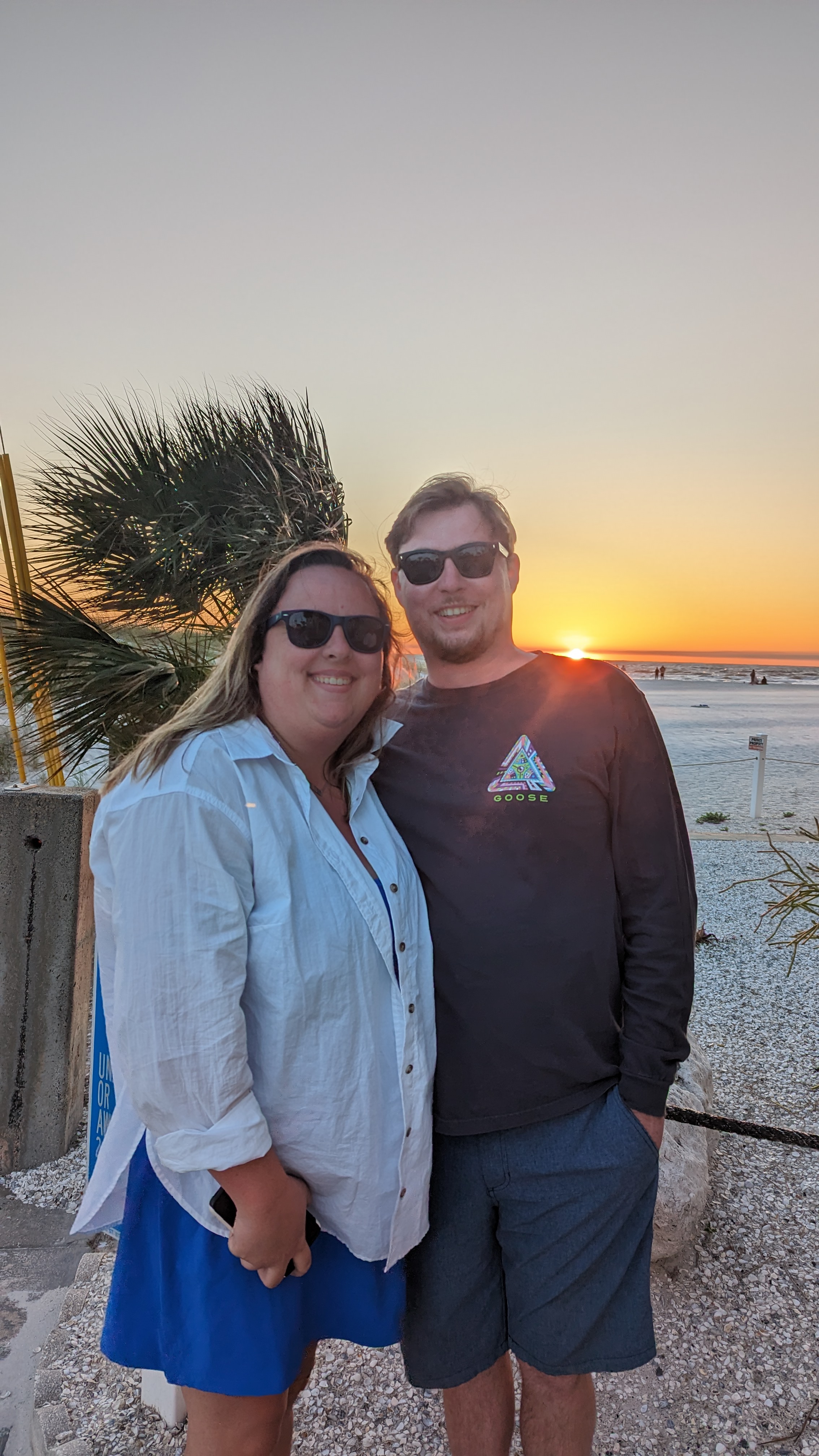 Phil and his girlfriend Kinsey pose for a photo at Clearwater Beach.