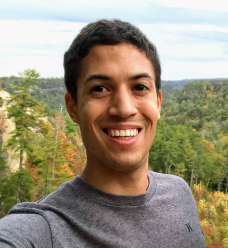 Michael takes a break from his mountain hike for a selfie