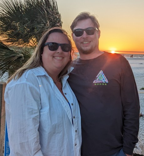 Phil and his girlfriend Kinsey pose for a photo at Clearwater Beach.