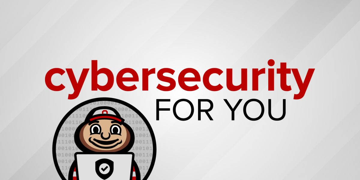 Cybersecurity for You text with a Cyber Brutus illustration