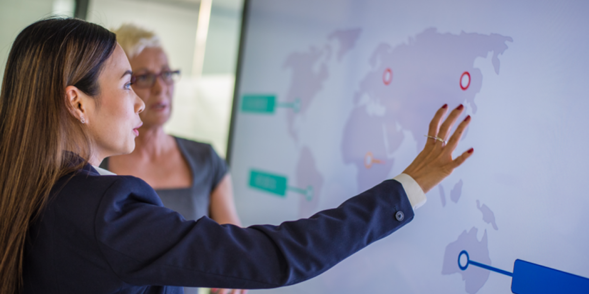 woman instructing using map image