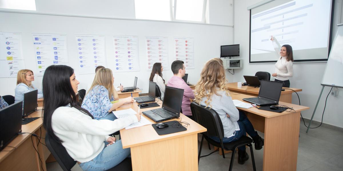 Instructor in classroom.