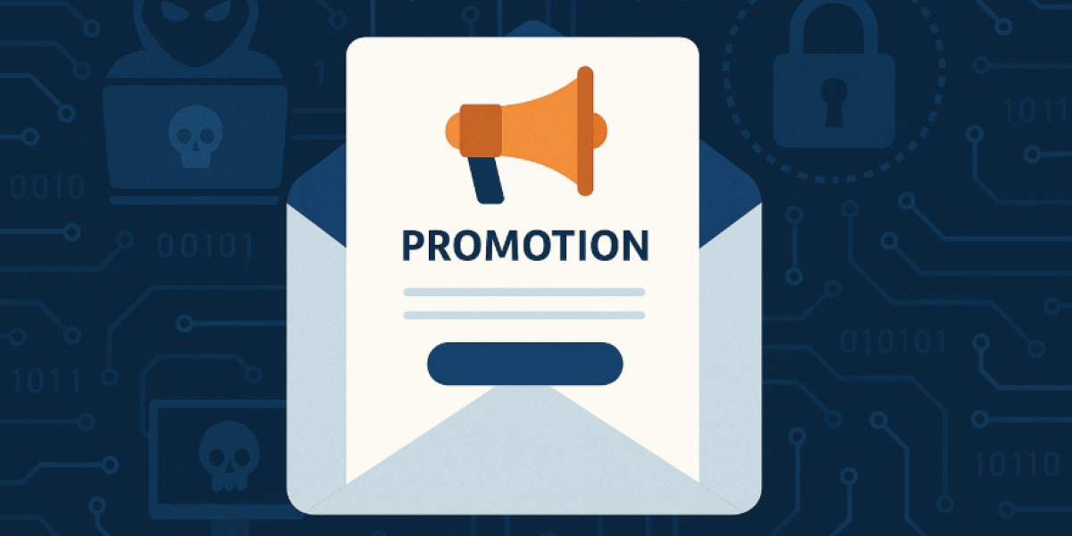 Email promotion image being surrounded by cybersecurity threats