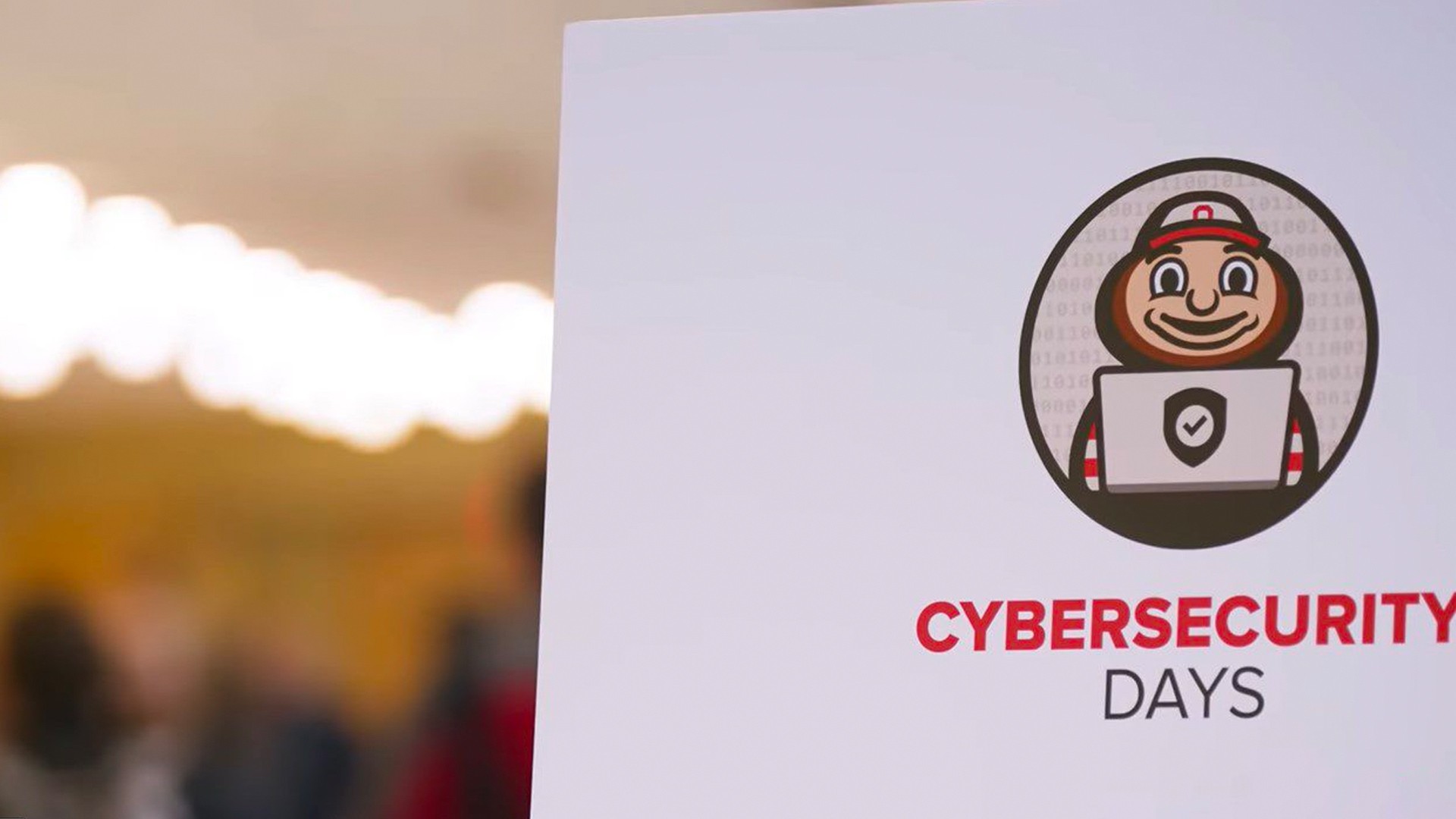 Cybersecurity Days sign displaying the event logo