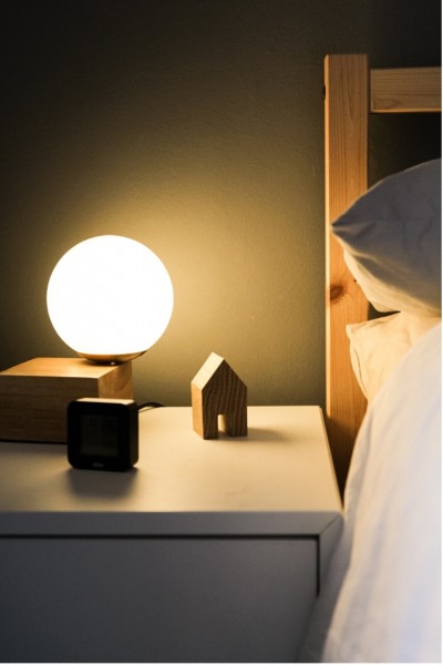 night light on a bed stand