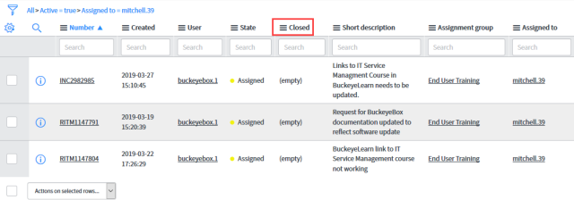 Screen shot of columns changed to a different order