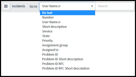 Go To menu showing variable options