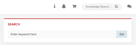 The service catalog search field