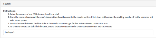 User quick find instructions