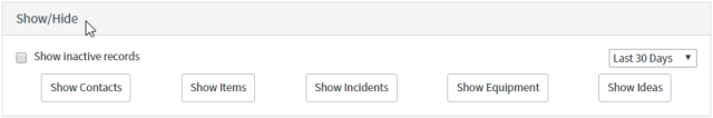 User Quick Find Show buttons