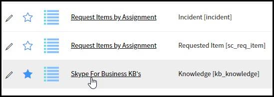 Report list with name highlighted