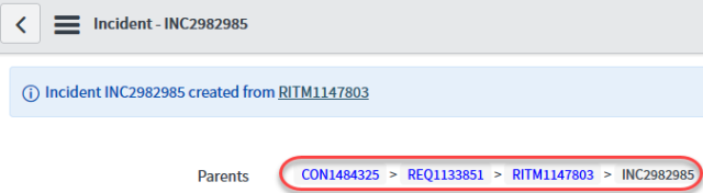 Switch to request breadcrumb trail navigation