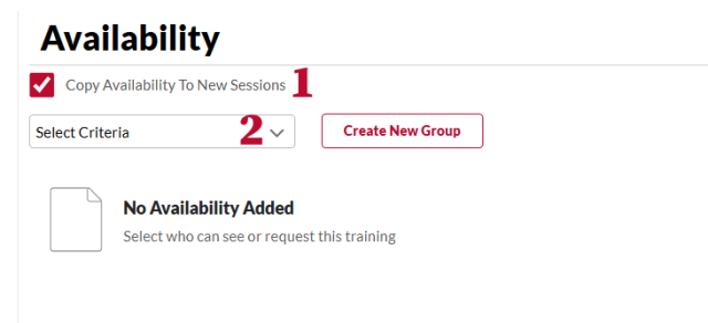 The Availability page with parts of the page numbered to match the text