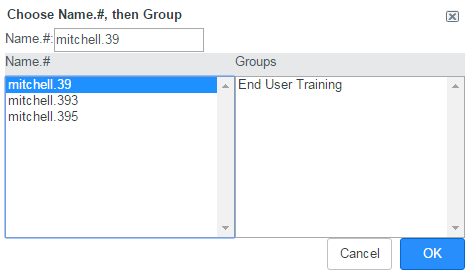 Assignment Group by user window open