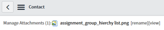 Attachment list at the top of the article
