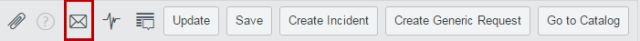 Contacts buttons after a contact has been saved with the email icon highlighted