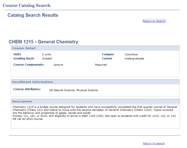 Faculty Center Class Sections results