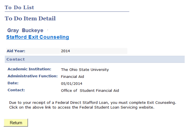 My Buckeye Link To Do List Details