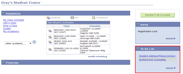 My Buckeye Link To Do Section 