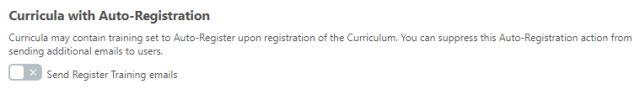 curricula with auto-registration options