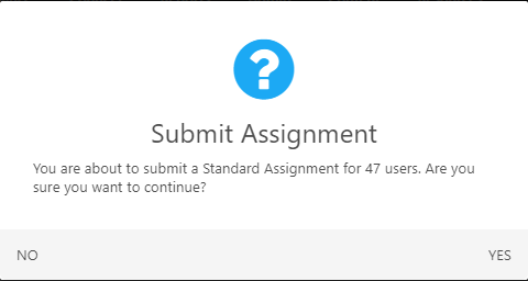 the submit assignment confirmation window