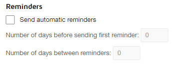 The Reminders section