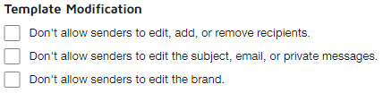 The Template Modification section