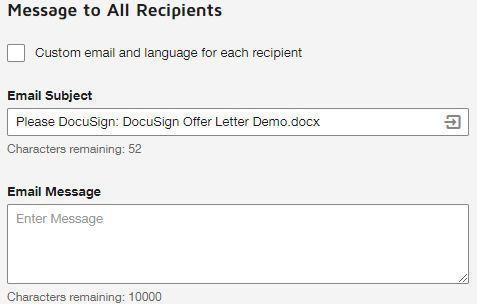the email message