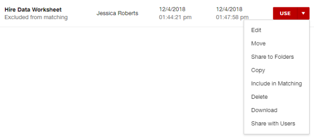 the templates page with the dropdown menu expanded