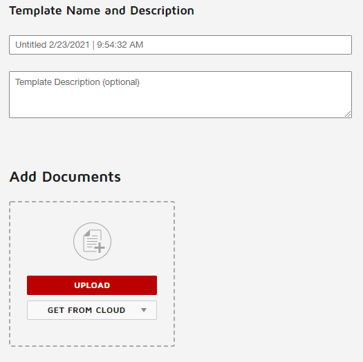 the upload page 