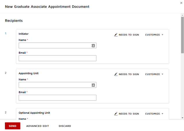 the recipients section