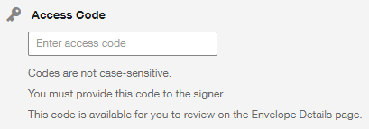 the access code options