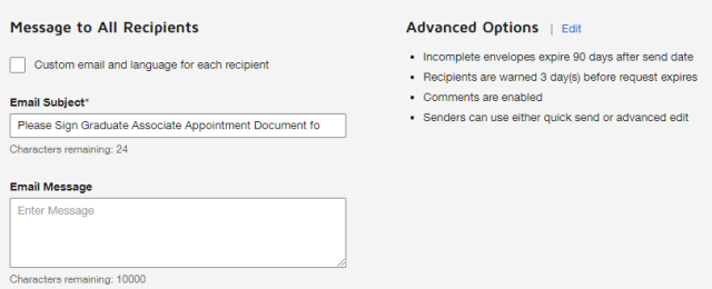 the email message