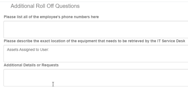 Additional Roll On questions