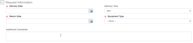 Request information section to show the fields