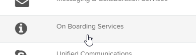 Onboarding Services category in Self Service