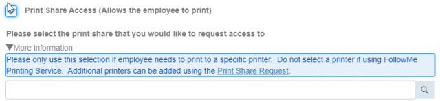Print Share Access request