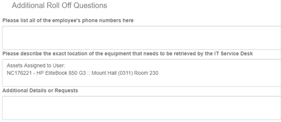 Roll off additional question field with asset examples