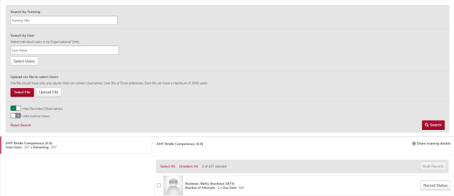 the on the job training page