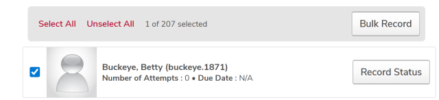 a user with checkbox checked