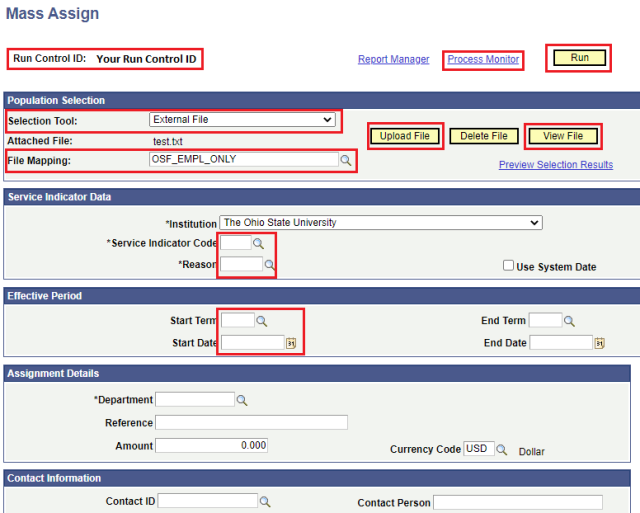 Service Indicator Batch