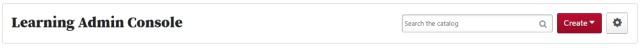 the top bar of the learning admin console