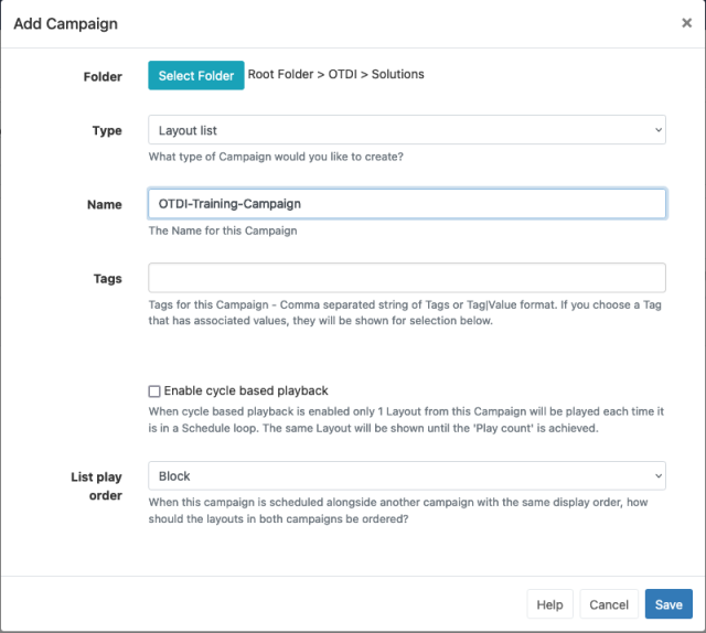 Add Campaign window