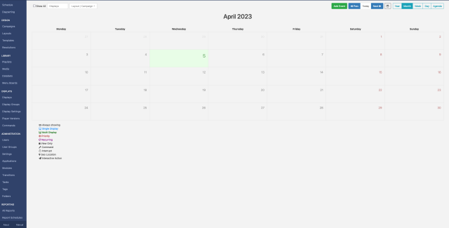 Schedule in month view