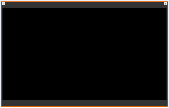 A Layout with no regions created, the screen is black with an orange boundary