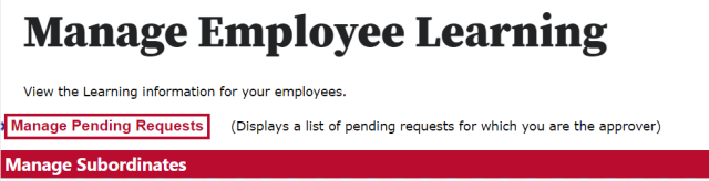 the pending requests link