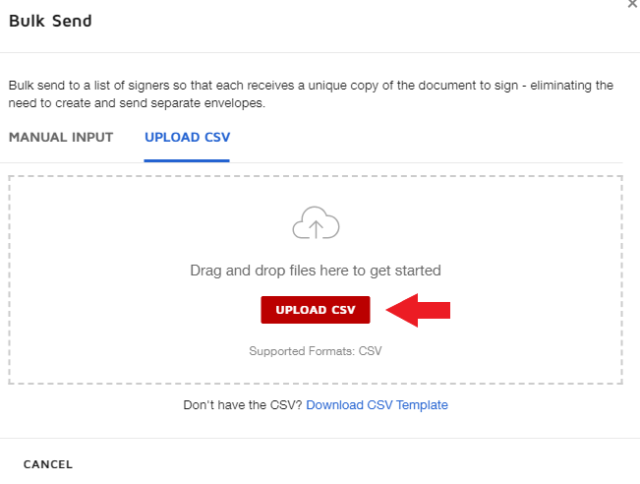 Upload CSV